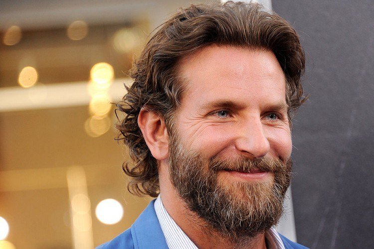 frisörbutik Bradley Cooper Bro Flow frisyr med långt skägg