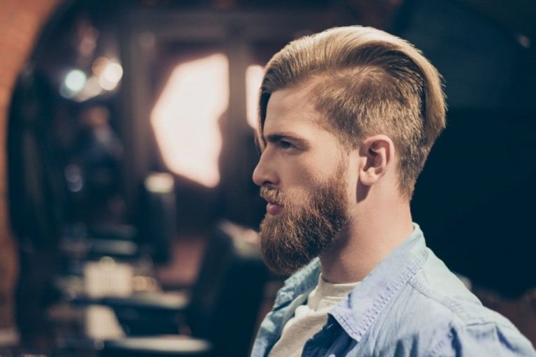 underskuren pojkar frisyrer sidoskillnad skägg