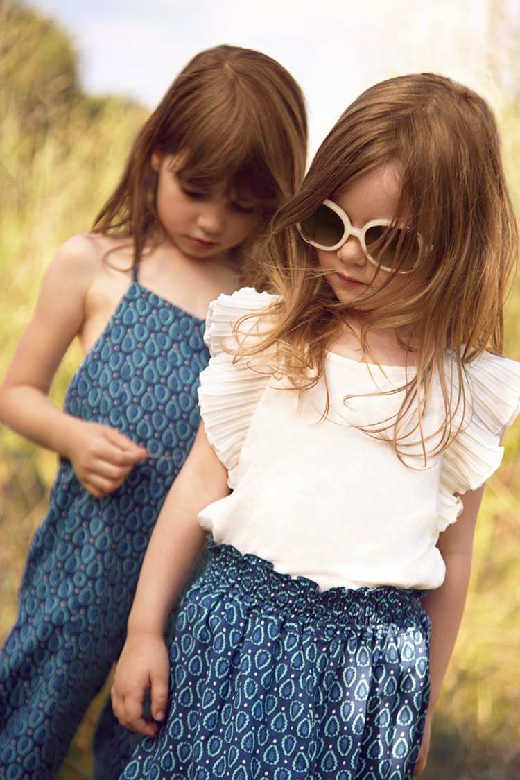 Mode för små flickor-våren-sommaren-2015-chloe2-blåmönstrat tyg