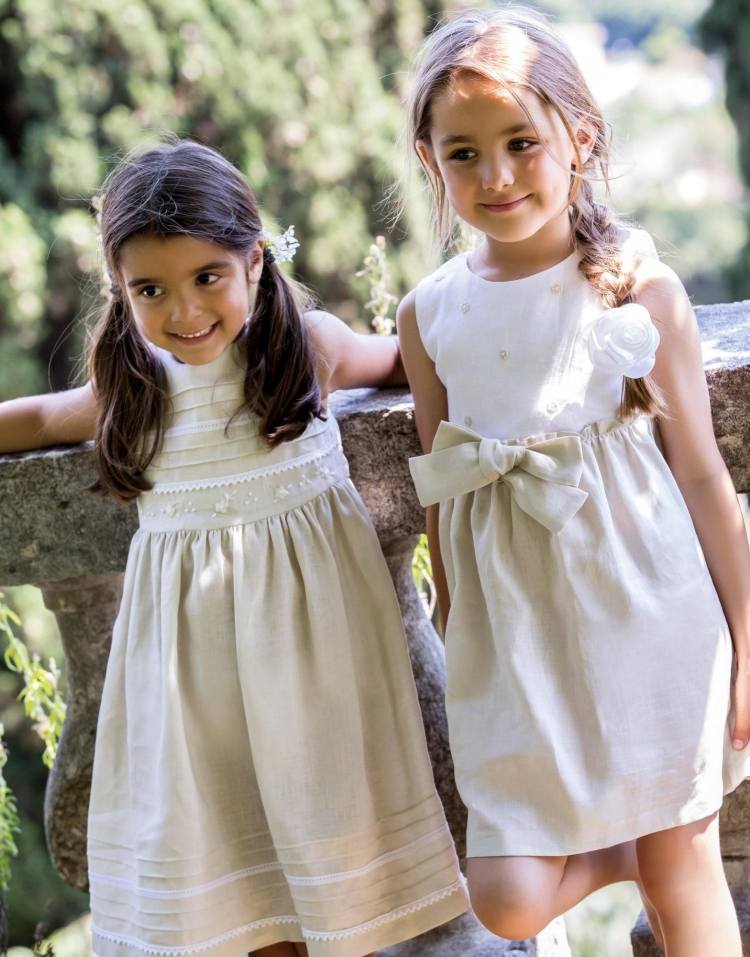 mode-liten-tjej-vår-sommar-2015-malvi-co-beige-vit-linne-klänning-loop