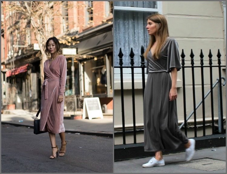 modetrend-sammet-klänning-varianter-grå-rosa