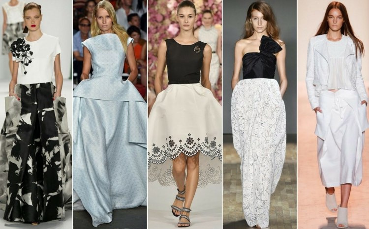 Mode 2015 outfits kjol sidfickor svart vit