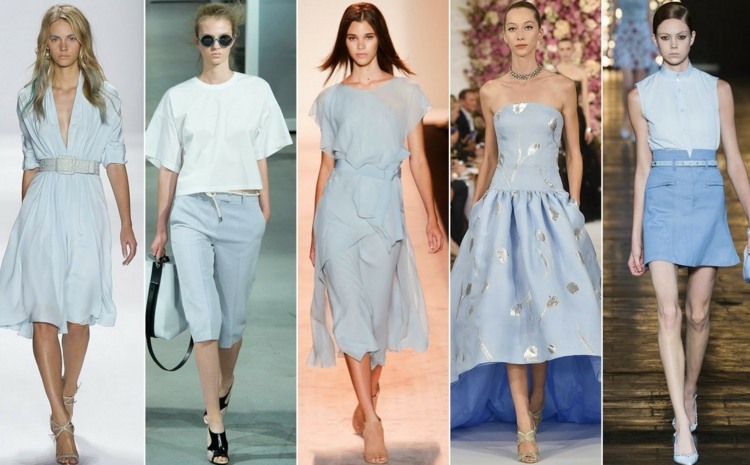 Modetrender outfit himmelblå idéer kjolar klänningar