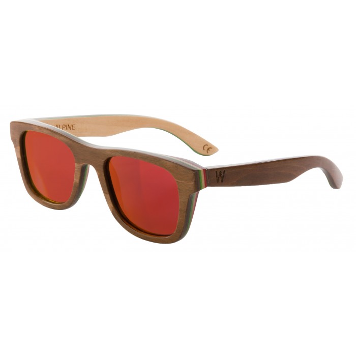 solglasögon-skateboards-woodzee-Alpine-Rasta-röda glasögon
