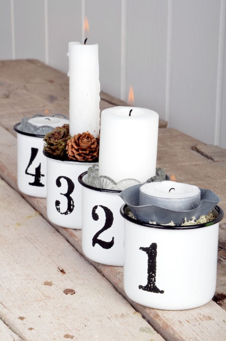 adventskrans modern metallhink håriga ljus blanda tallkottar