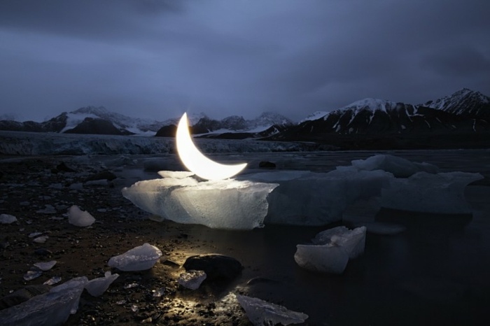 Belysning månen natur vacker idé
