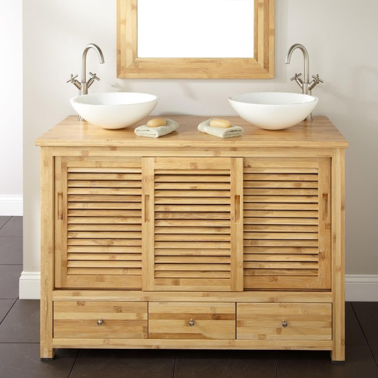 badrum-möbler-bambu-modern-handfat-trä-dubbel-bänk-tvättställ-spegel