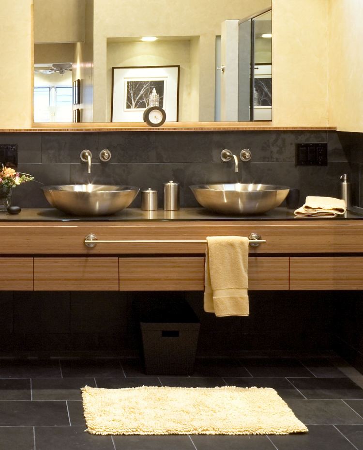 badrum-möbler-bambu-modern-fåfänga-spegel-vägg-bänk-tvättställ-rostfritt stål-dubbel