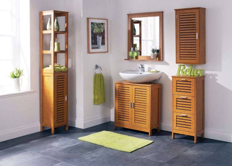 badrum-möbler-bambu-modern-set-handfat-spegel-grön-handduk