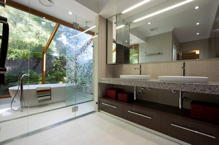 Modernt badrum design badrum idéer glas vägg dusch badkar