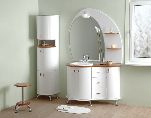 eleganta badrumsmöbler designar vita hörnspeglar