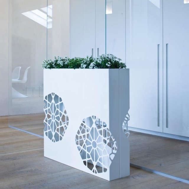 Inomhus blomkrukor vit metall dekorativ DeCastelli Dafne
