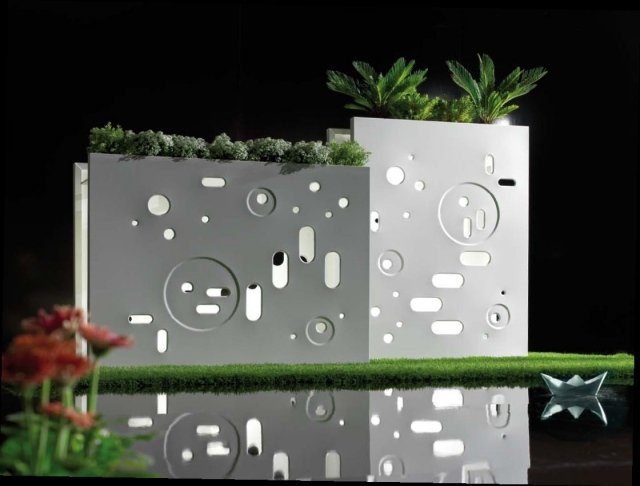 design blomkrukor vit metall CELLULE Marc Sadler BYSTEEL