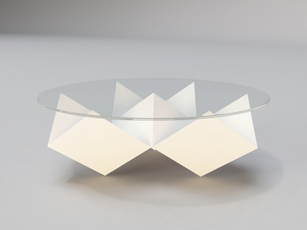 Moderna soffbord geometriska former trianglar glasskiva