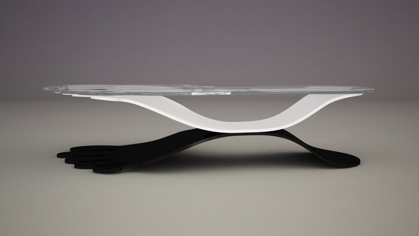 Soffbord koncept design fotavtryck form