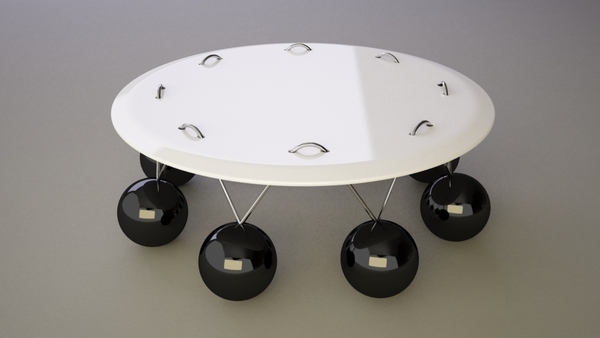 Soffbord koncept pendel svarta boll ben