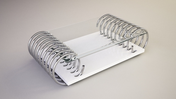 Moderna soffbord koncept metall spiralglas