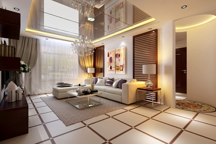 modern takdesign högglans accent plattor gardiner soffa