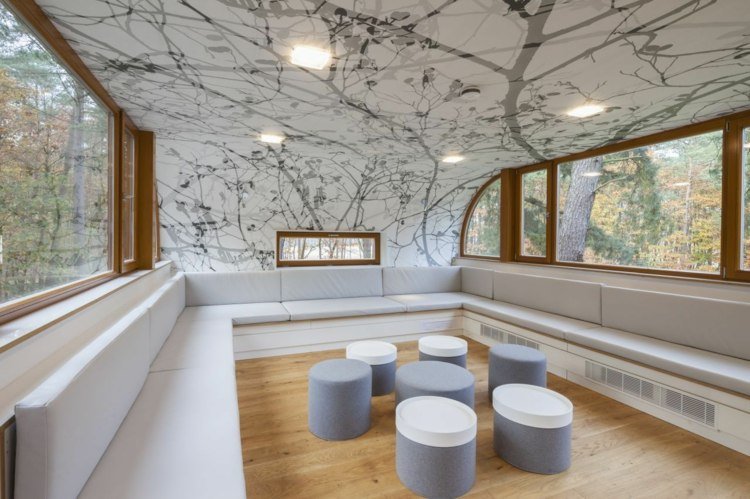 tak design modern treehouse design möbler tapet blommig pall