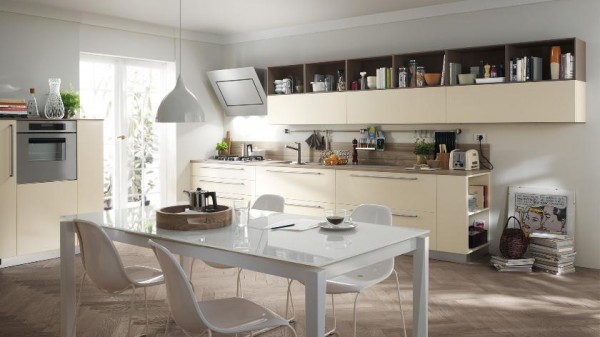 ljus köksdesign matplats grädde vit scavolini
