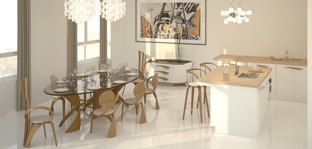 moderna möbler trä kök matsal faktiska designstudio