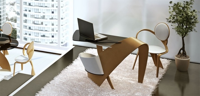 modern design möbler trä skrivbord stolar