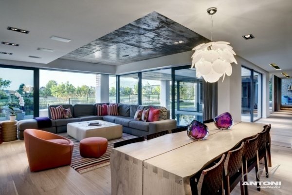 vardagsrumsövergång modern designer lägenhet i Kapstaden
