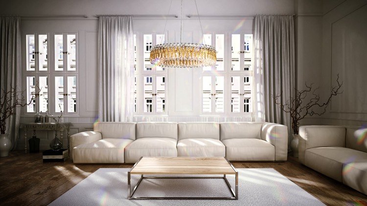 designer-vardagsrum-lampor-kristaller-ädel-lyx-över-bord-SARELLA-Schonbek-by-Swarovski