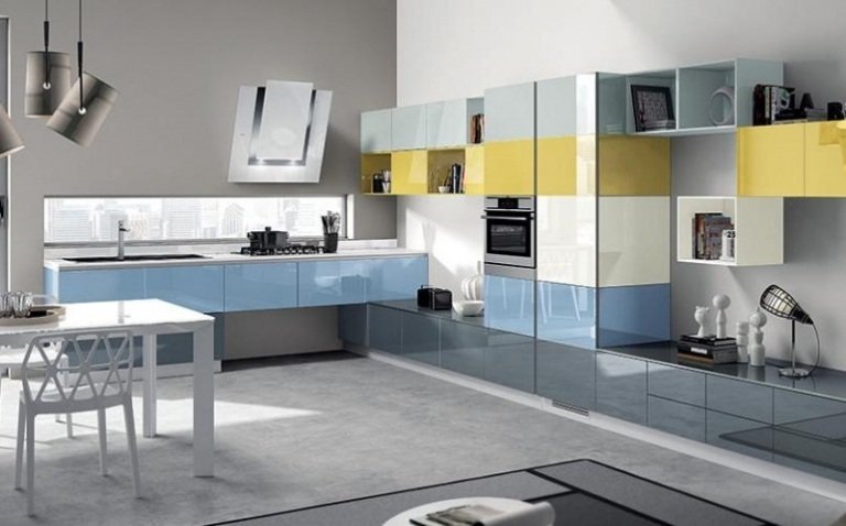 modern-fläkt-huva-design-kök-gul-blå-högblank ICO-220V
