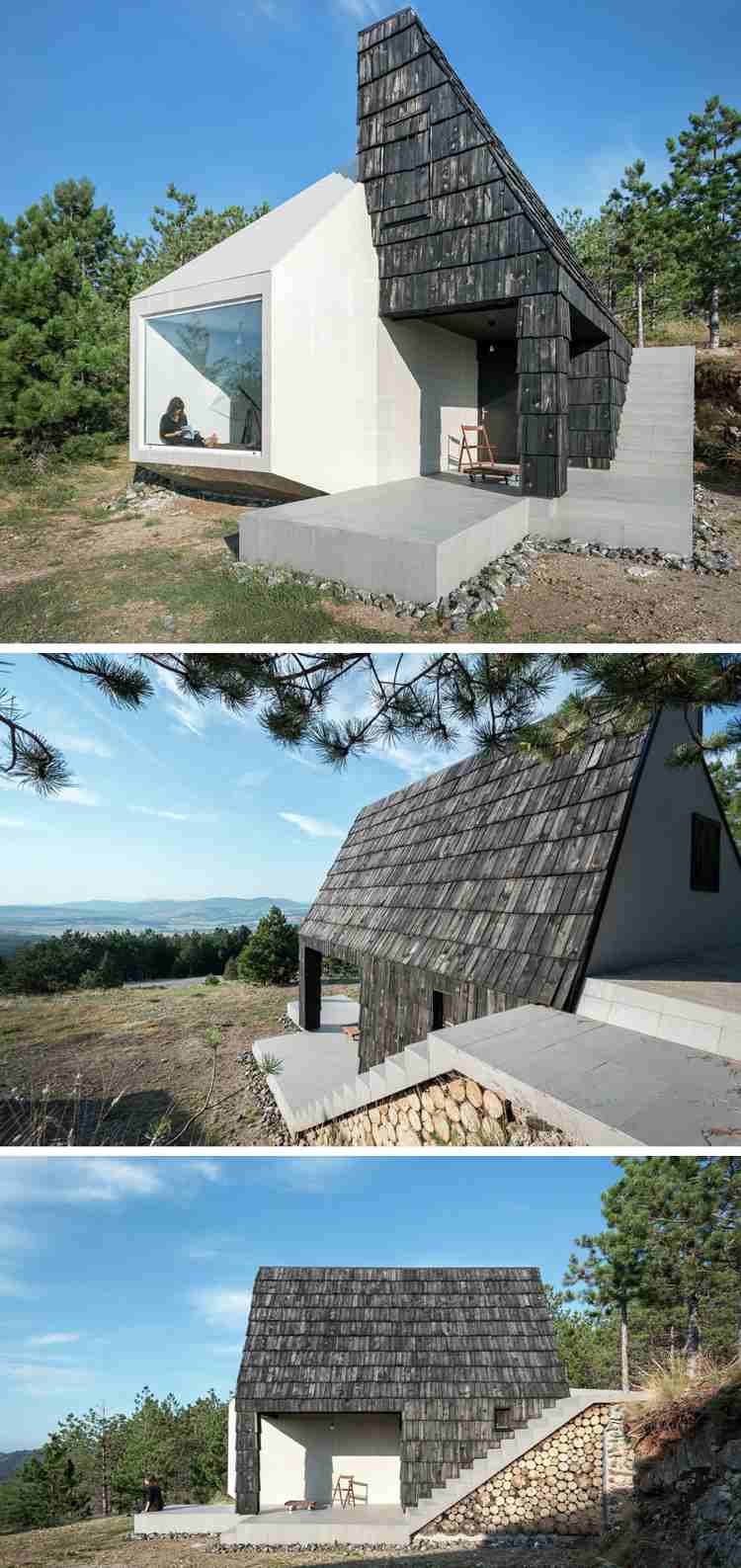 modern-fasad-trä bältros-grå-betong-asymmetrisk-arkitekt-hus