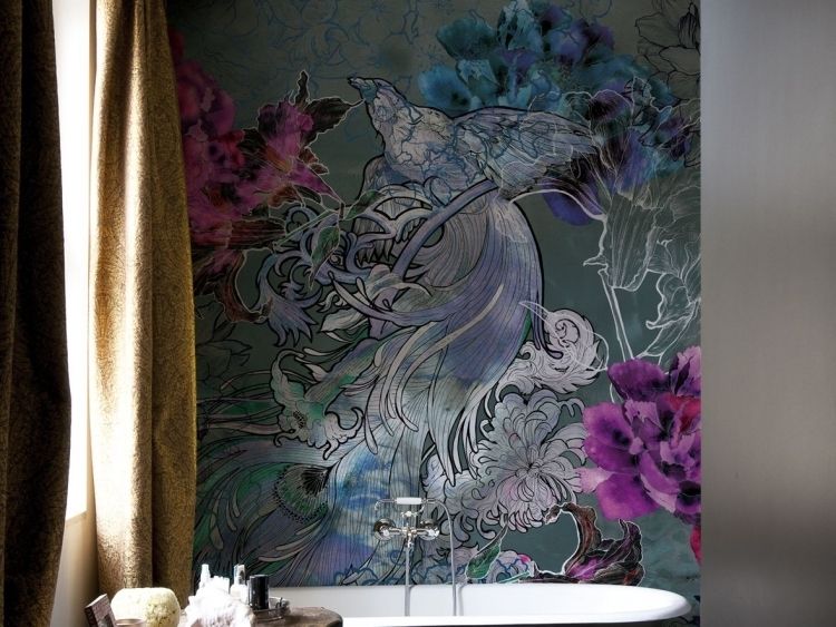 modern-vägg-design-dekoration-tapeter-tatuering-illustration-vägg-badrum