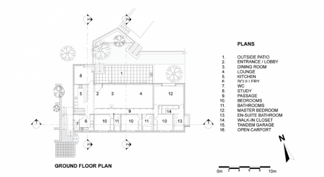 Bottenvåning-modern-hus-visa-rum layout