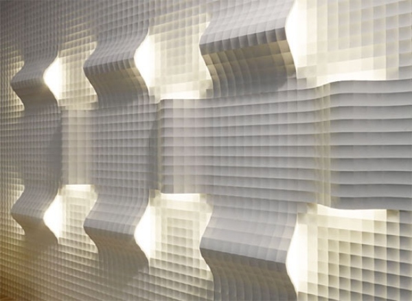 Wall deco integrerad indirekt belysning-3d plattor