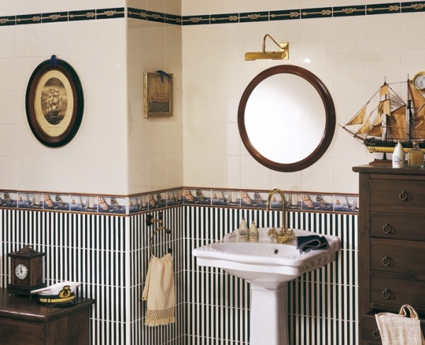 Italienska badrumsplattor Petracer-moderna badrumsmöbler ränder