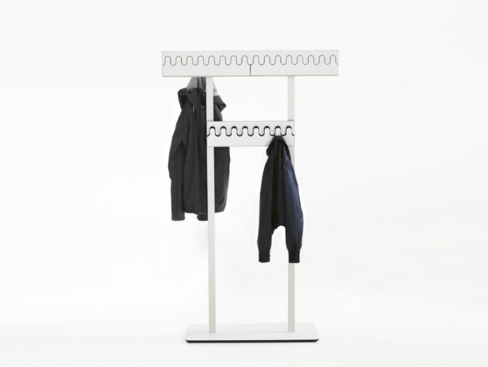 Stående-rock rack-coat stand-lackerad-fristående-kompakt laminat