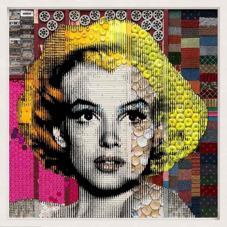 Modern fotokonst wande-marilyn-monroe-collage-mosaik-färger