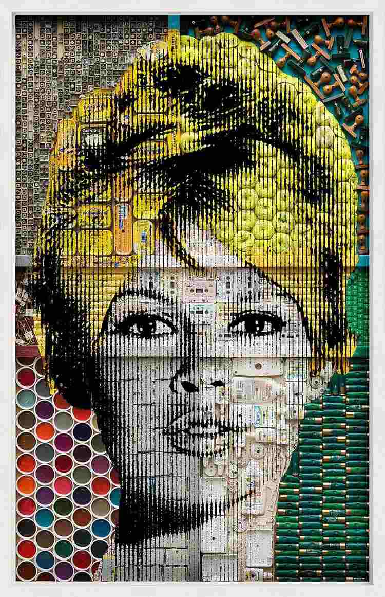 Modern fotokonst wande-Brigitte-Bardot-computergrafik-återvinning