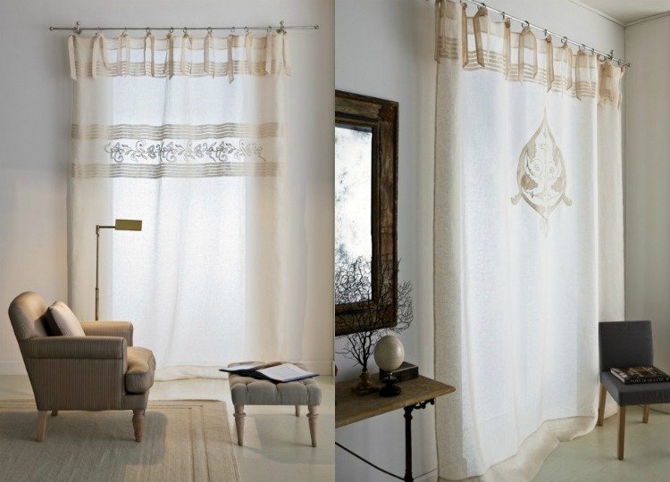 modern-gardin-gardiner-linne-tyg-grädde-vitt-ljus-halvtransparent-prydnader-vardagsrum-traditionella