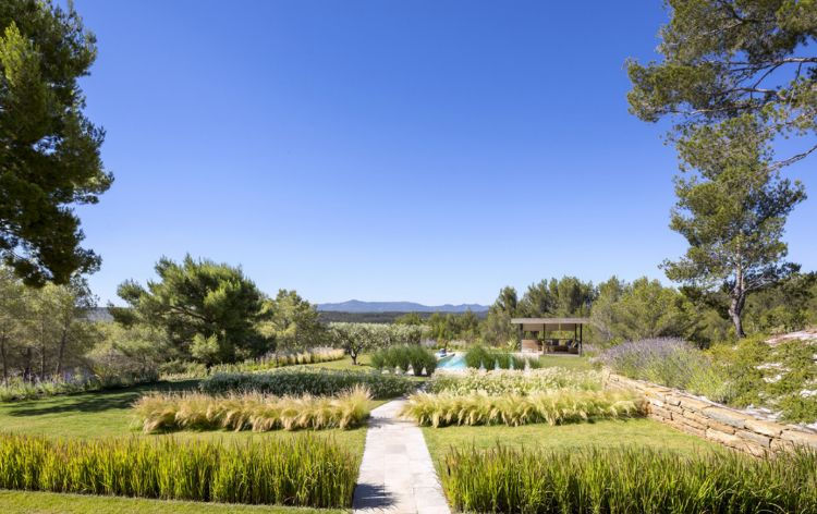 modern trädgård arkitektur trädgård design geometriska former plantering ränder