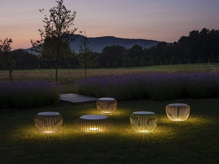 Moderna trädgårdsbelysning led-lampor stål-pall-MERIDIANO-Vibia