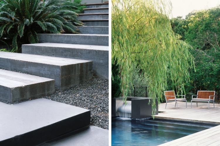 modern-trädgård-design-2015-trender-trädgård-trappsteg-betong-ormbunksdamm