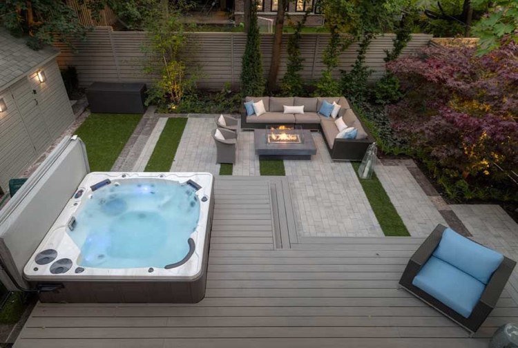 modern-trädgård-design-deco-öppen spis-betong-trädgård-bord-bubbelpool
