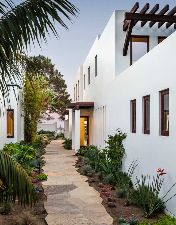 modern-trädgård-design-stenar-attraktiva-trädgård-väg-graeser-palmer