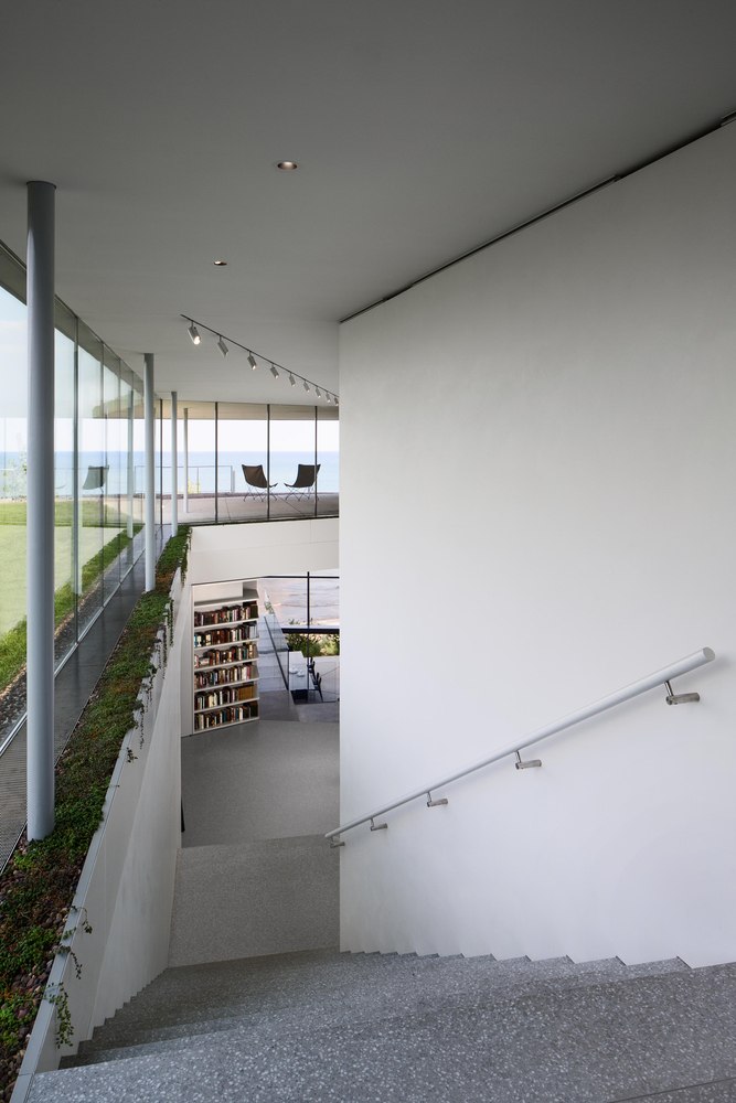 modernt-glas-trappor-bauhaus-klättring-växter-grönare-interiör