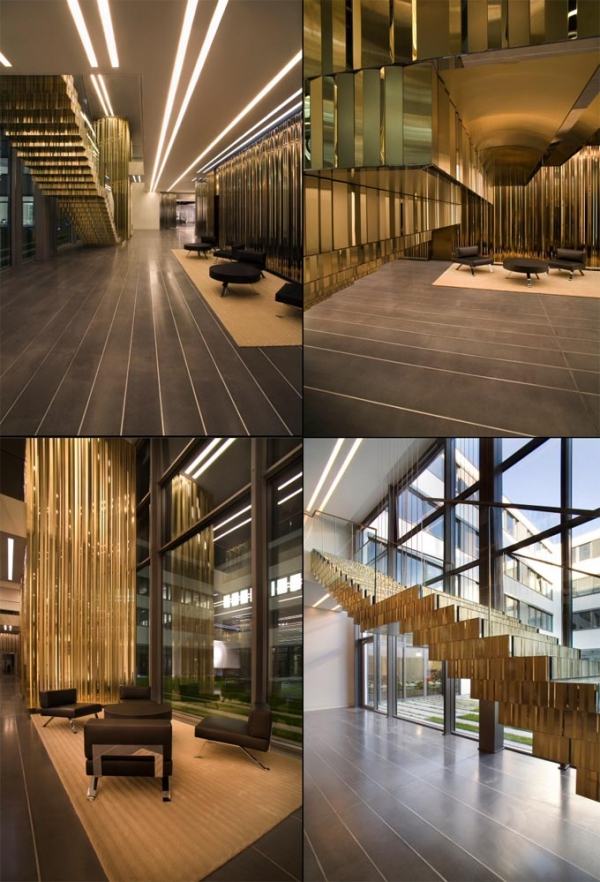 Escada huvudkontor munich coola kontorsdesign träelement