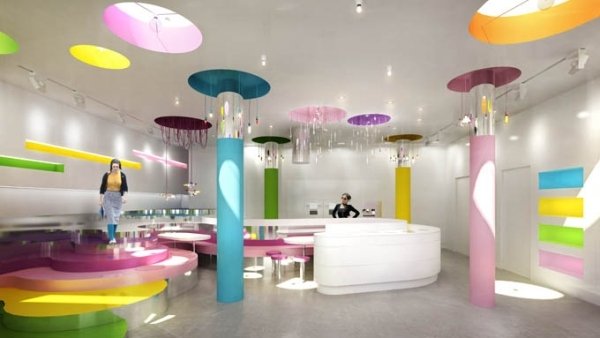 kreativ atelier Exquise med cool kontorsdesign paris färgstark