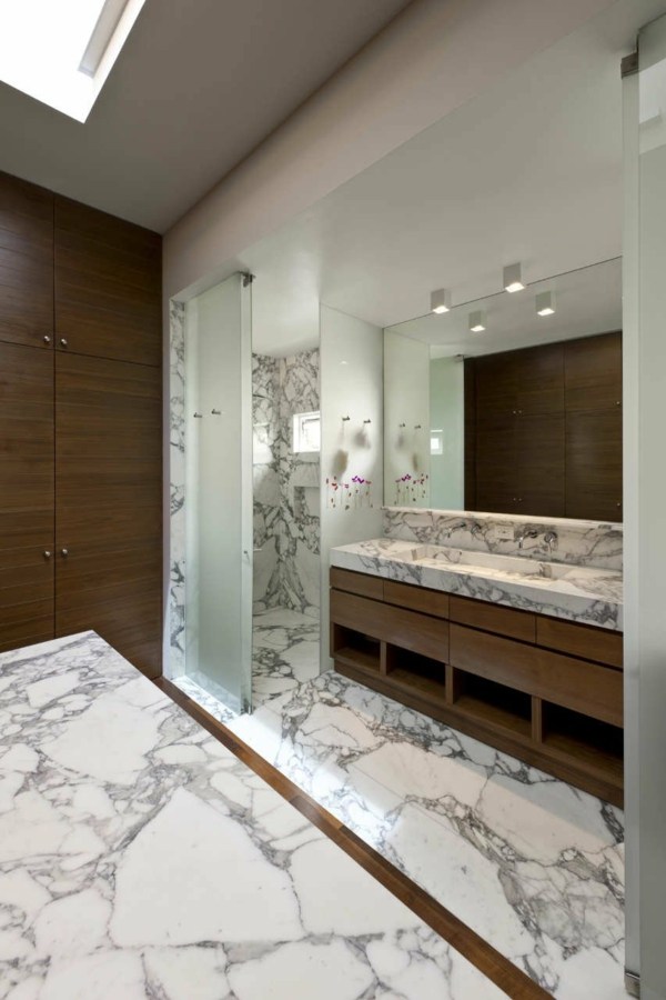 Marmor badrum minimalistisk arkitektur