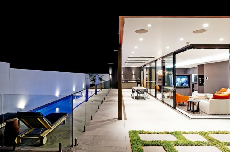poolområde skydd räcke glas australien terrass modern