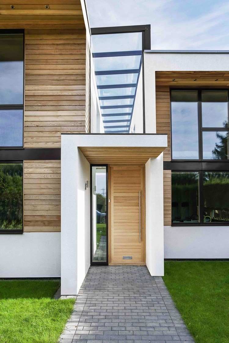 modernt hus-fasad-entré-ytter-dörr-cederträ-unison-fasad