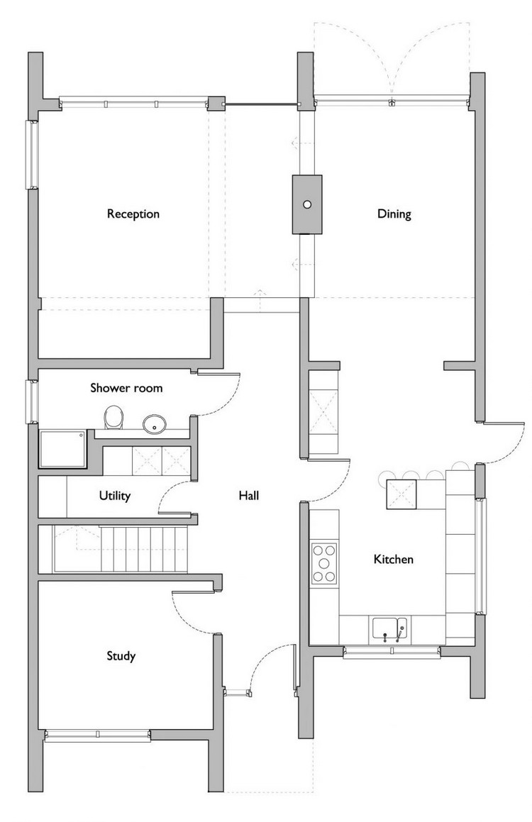 två våningar-enfamiljshus-planlösning-första våningen